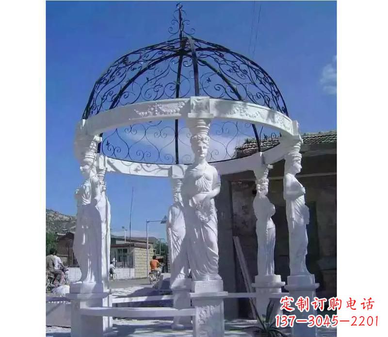 黄冈白色欧式石头凉亭