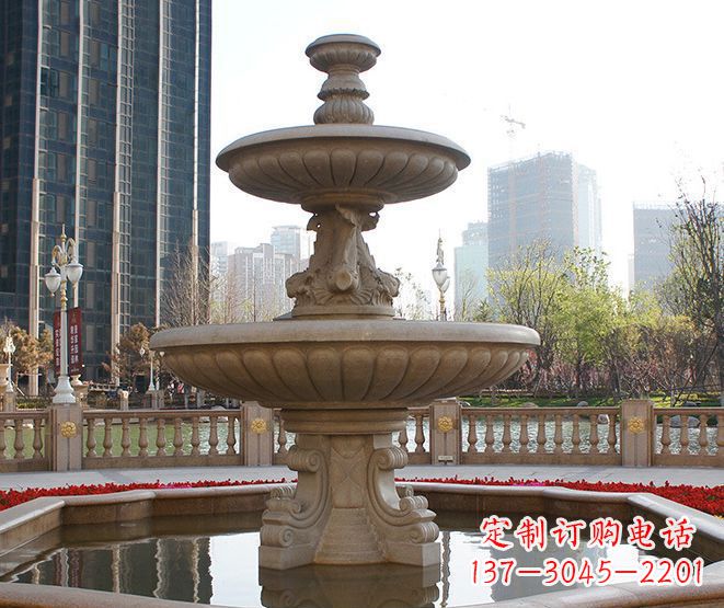 黄冈别墅景观大型喷泉石雕