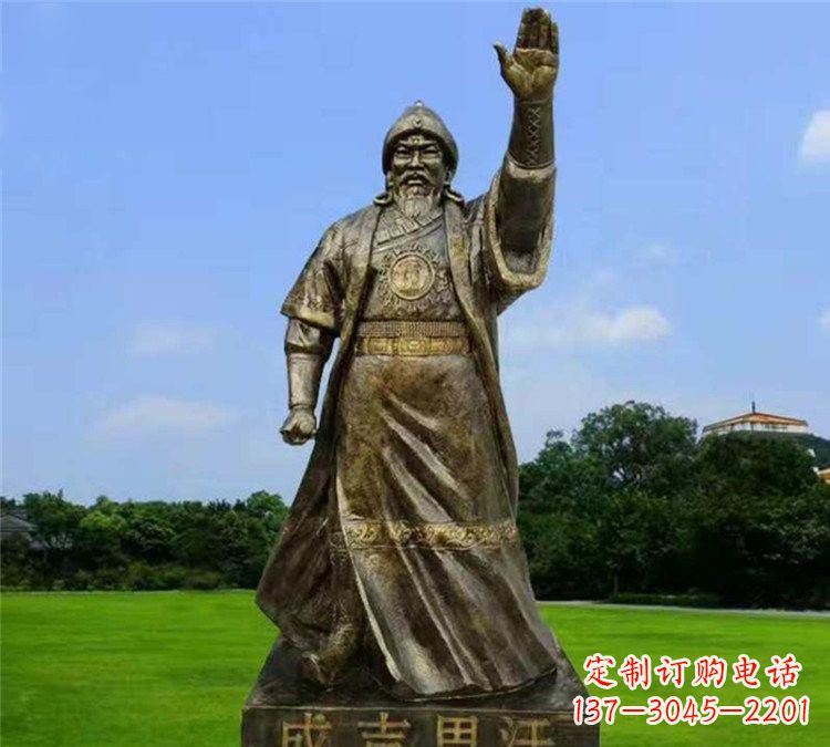 黄冈玻璃钢成吉思汗雕塑