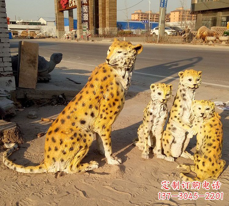 黄冈玻璃钢雕塑精美的豹子雕塑