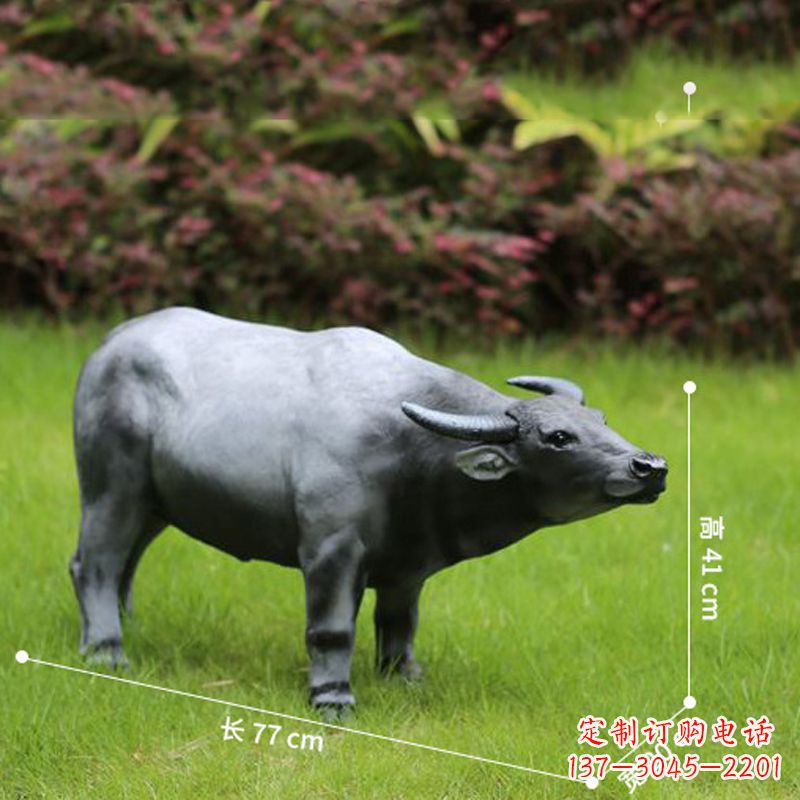 黄冈玻璃钢仿真水牛雕塑——点缀公园草坪