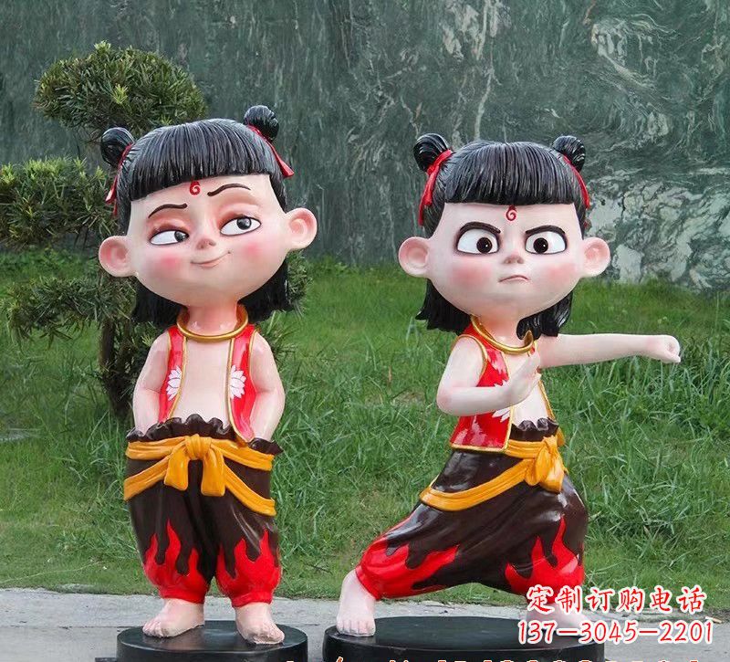 黄冈哪吒玻璃钢卡通人物雕塑的象征