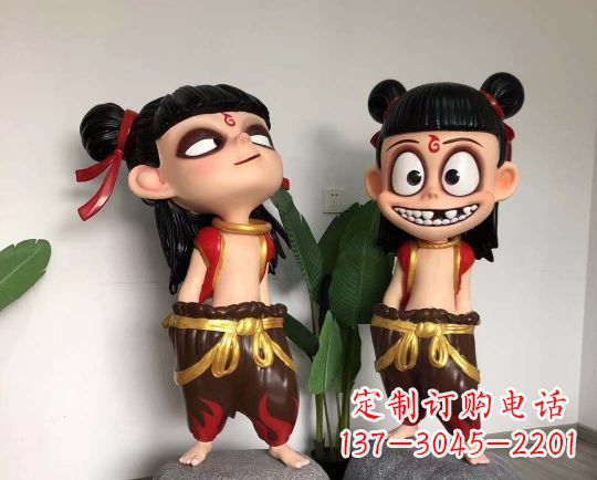 黄冈玻璃钢制作的哪吒雕塑一种神奇的艺术