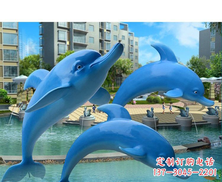 黄冈玻璃钢海豚雕塑灵动而美丽