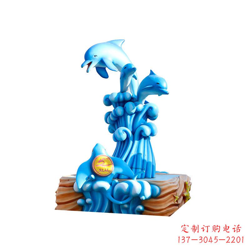 黄冈玻璃钢海豚雕塑精美可爱的海洋宝藏