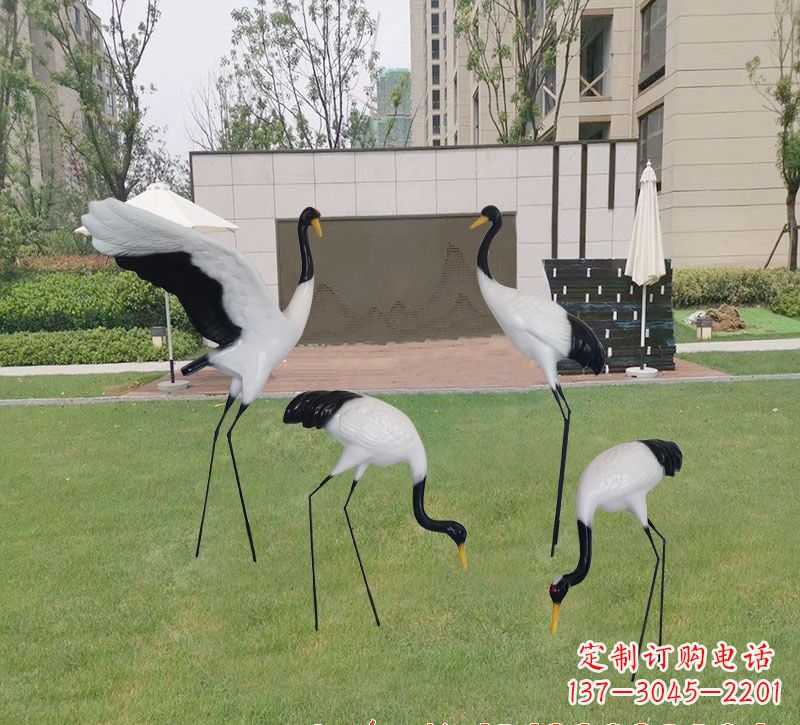 黄冈精美玻璃钢仙鹤雕塑