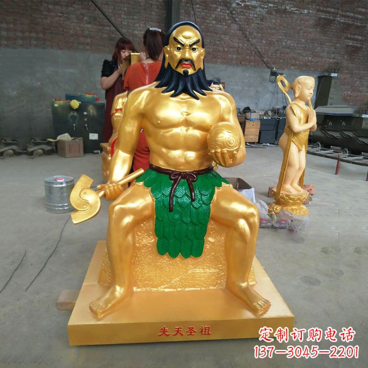 黄冈炎帝雕塑玻璃钢彩绘的神话传说
