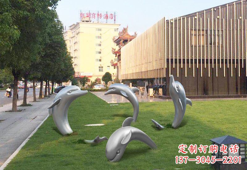 黄冈不锈钢海豚雕塑艺术与环保的完美结合