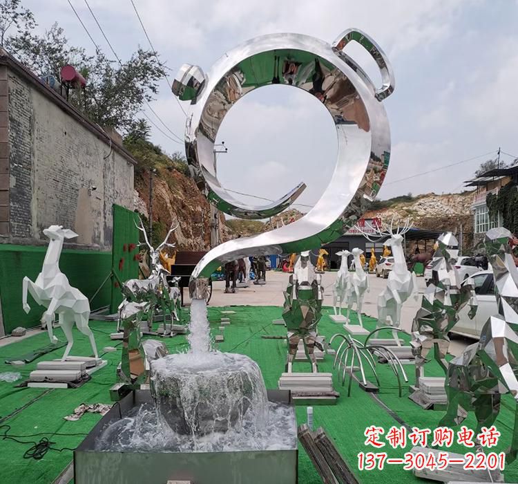 黄冈不锈钢茶壶雕塑精致美观的艺术品