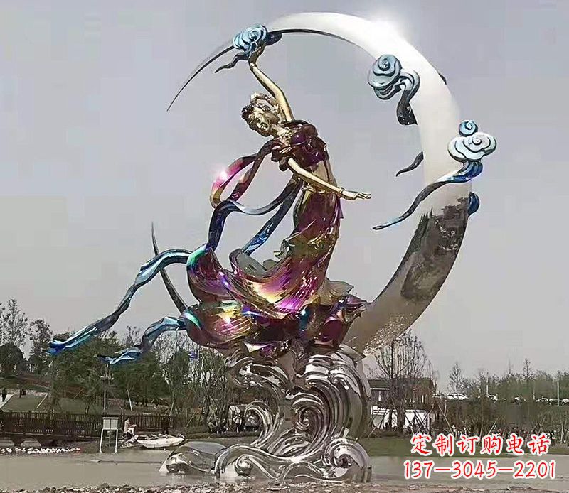 黄冈不锈钢嫦娥奔月雕塑