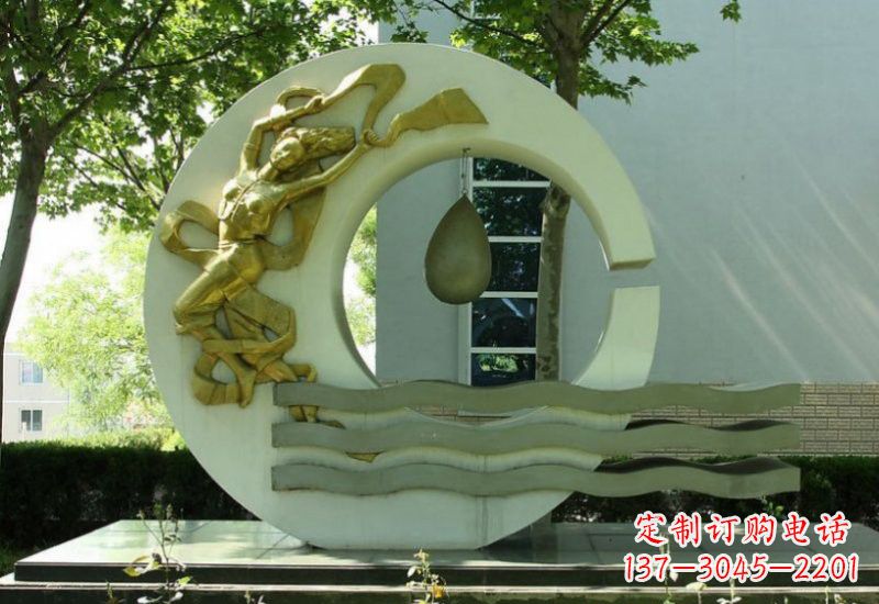 黄冈不锈钢嫦娥奔月雕塑——传承中华文化