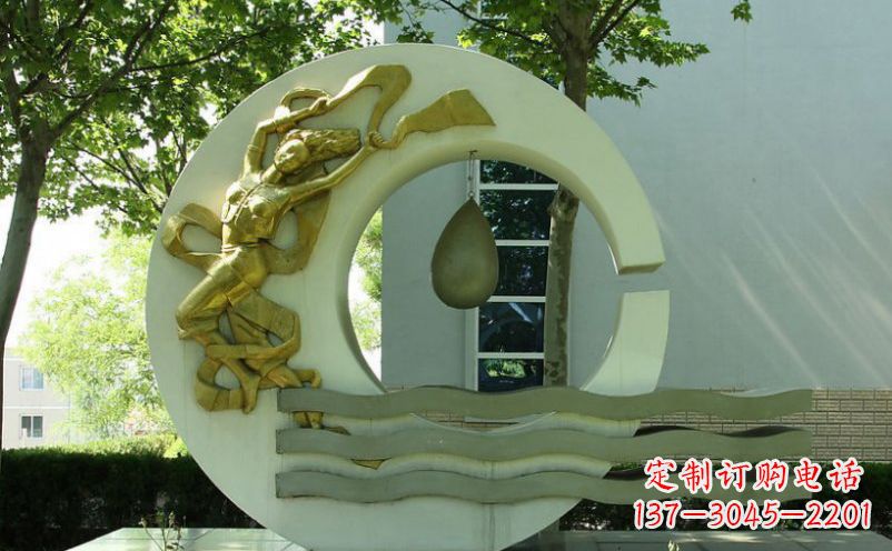 黄冈不锈钢嫦娥奔月景观雕塑