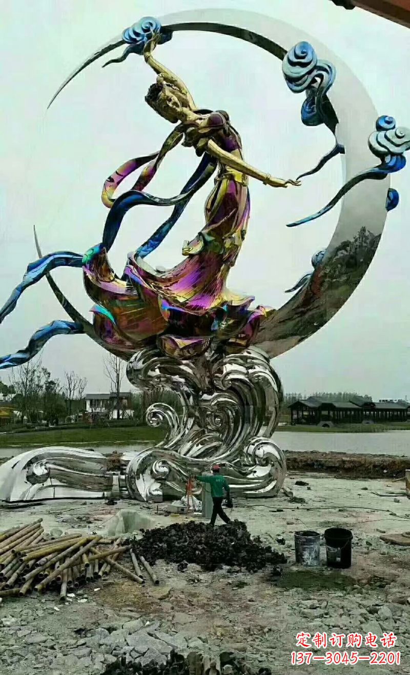 黄冈不锈钢嫦娥奔月雕塑