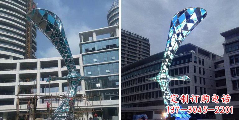 黄冈大雁景观雕塑——精美不锈钢艺术品