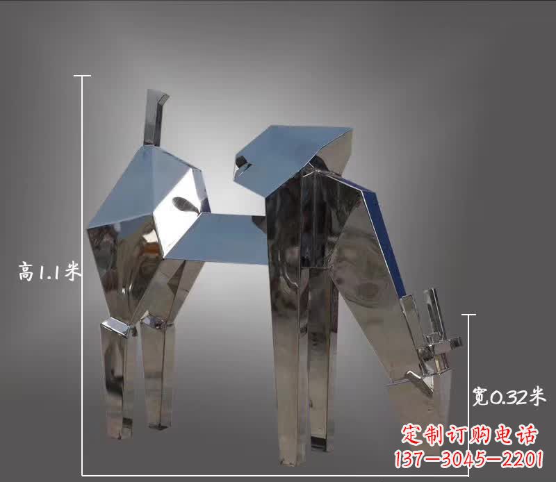 黄冈不锈钢动物雕塑——鹿
