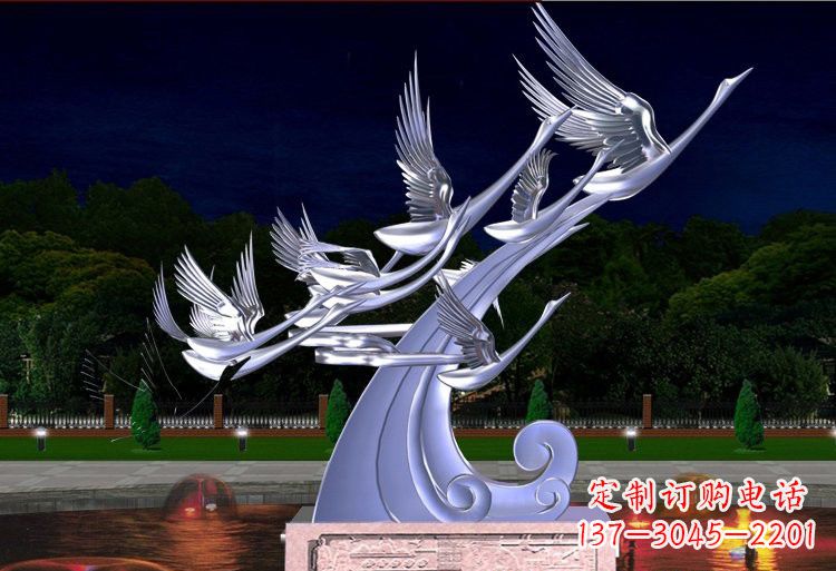黄冈不锈钢雕塑——以天鹅为灵感