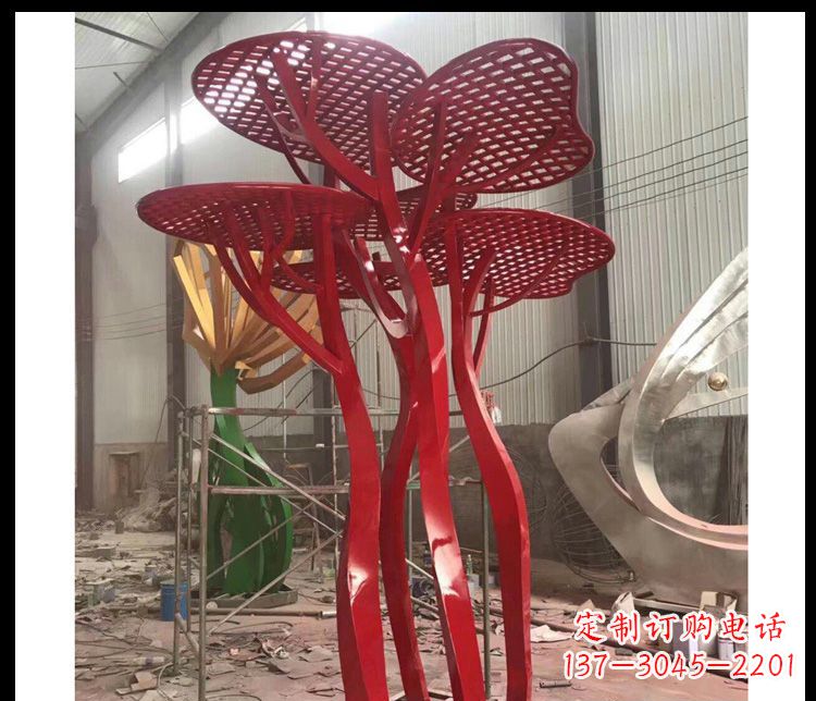 黄冈不锈钢蘑菇景观雕塑