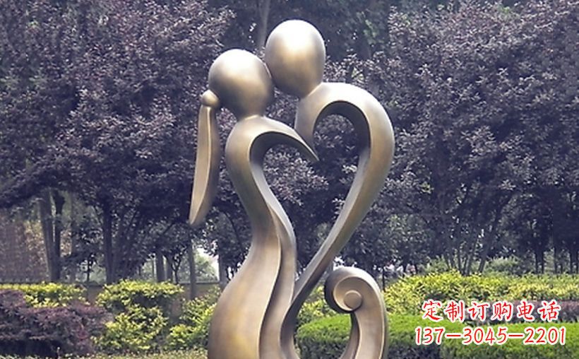 黄冈不锈钢情侣雕塑浪漫的永恒