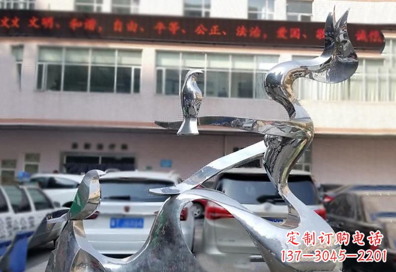 黄冈表达和平的不锈钢鸽子雕塑