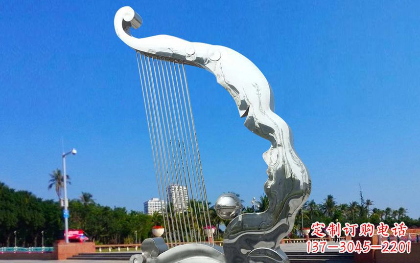 黄冈不锈钢竖琴广场雕塑