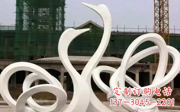 黄冈不锈钢天鹅雕塑美丽而优雅