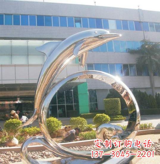 黄冈不锈钢海豚雕塑精致而灵动