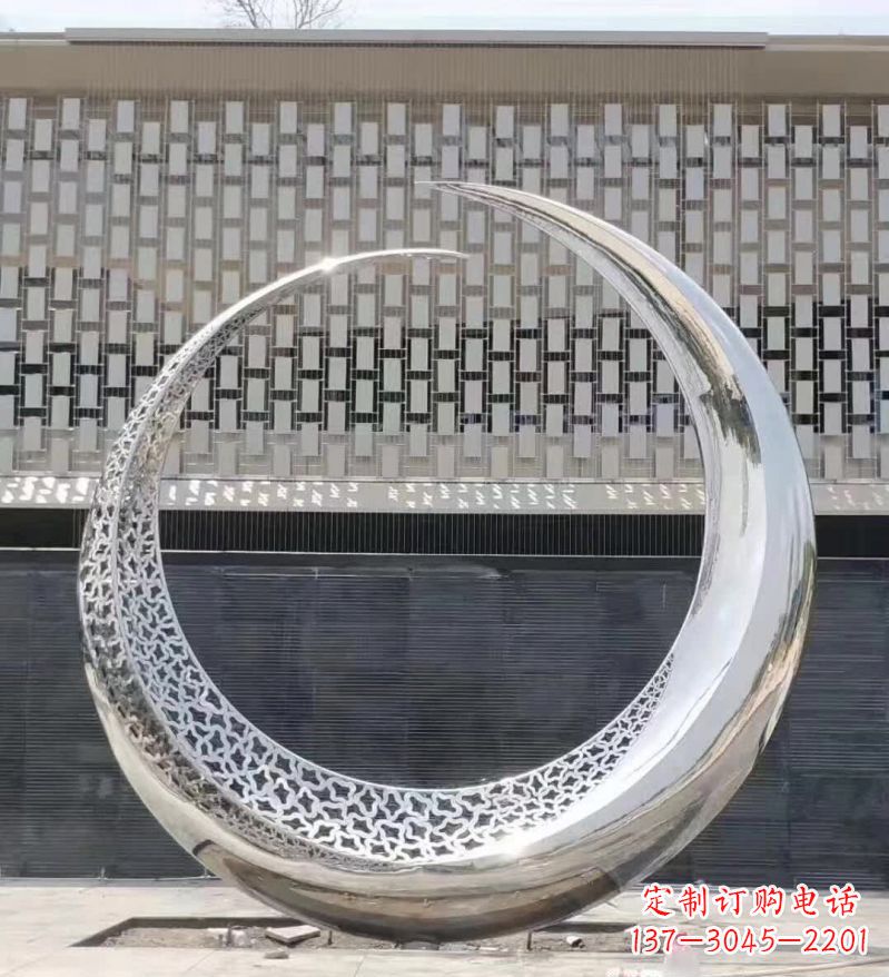 黄冈不锈钢月亮雕塑精美的艺术之作