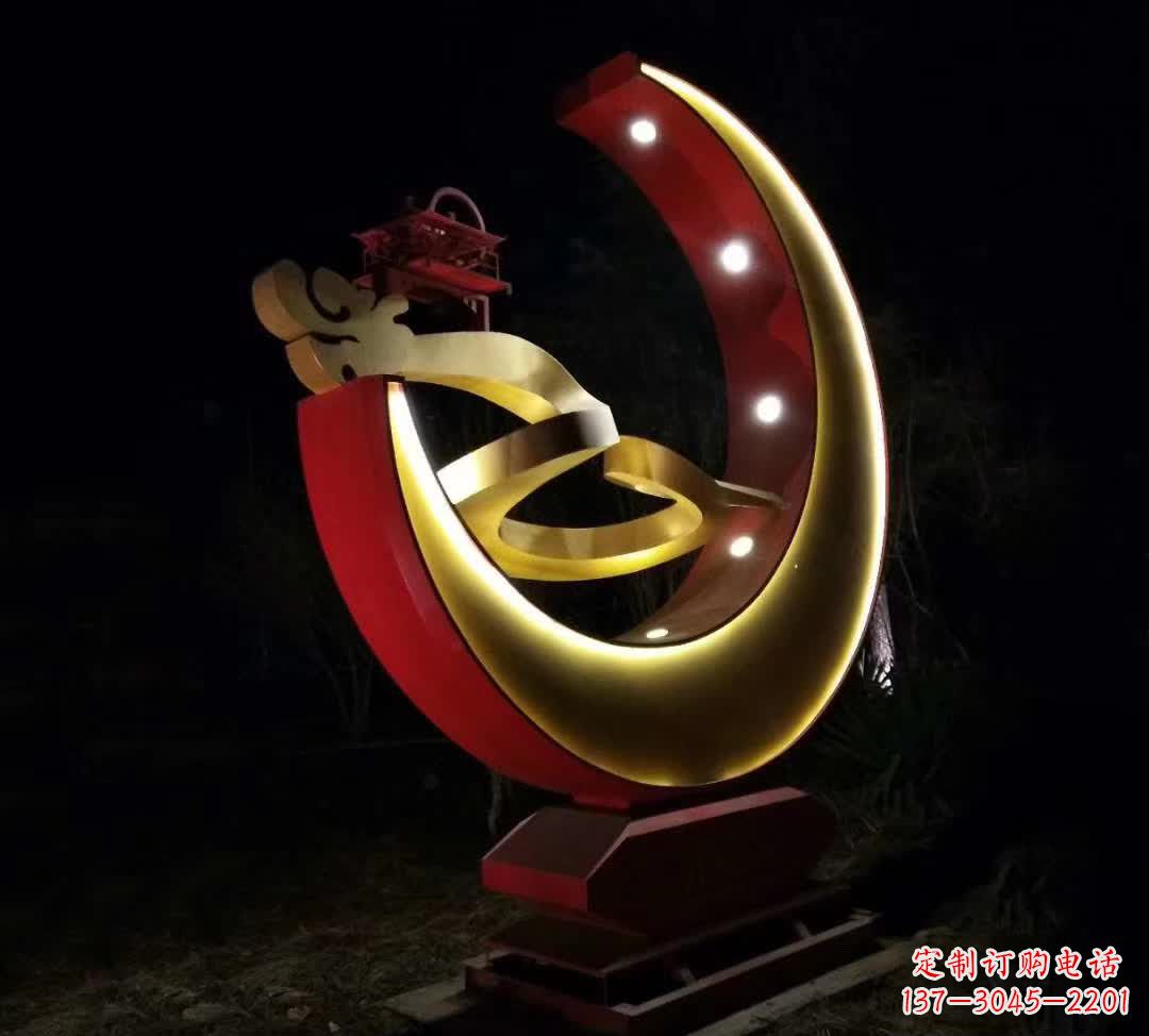 黄冈不锈钢月亮雕塑静谧中的经典之美