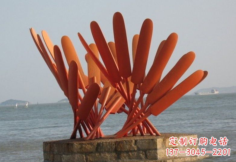 黄冈不锈钢船桨雕塑经典的海洋景观