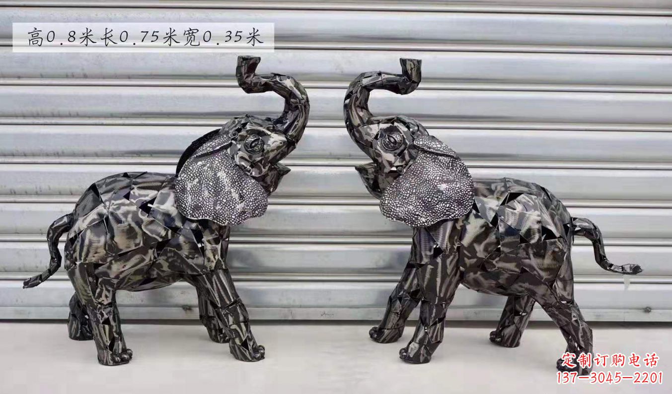 黄冈不锈钢大象雕塑精美的摆件装饰