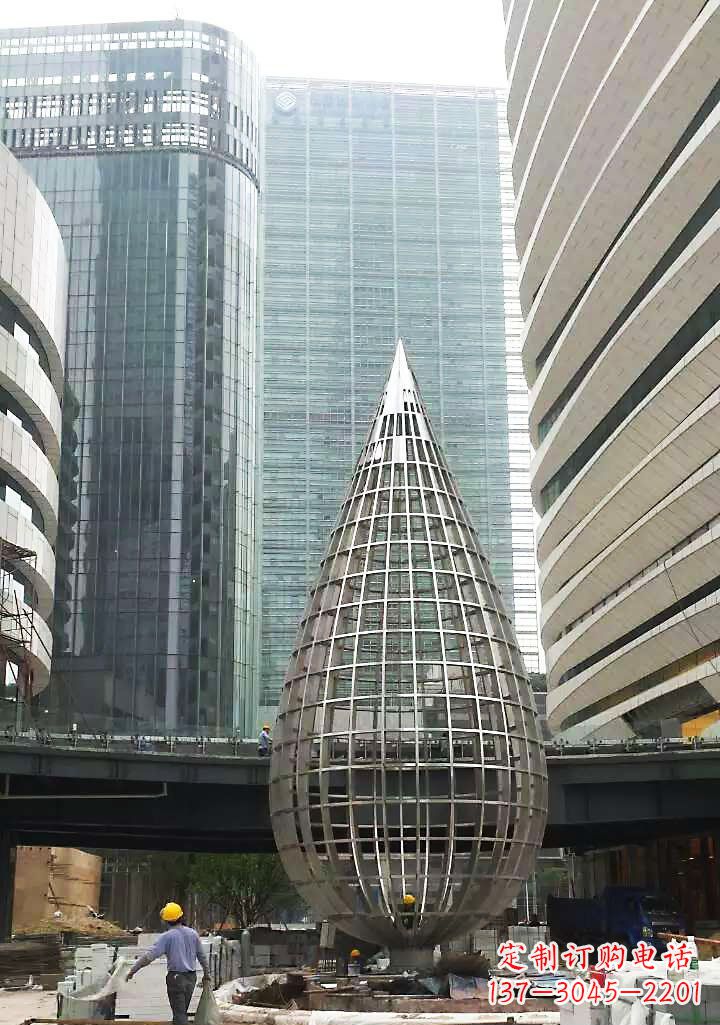 黄冈不锈钢大型水滴城市景观雕塑