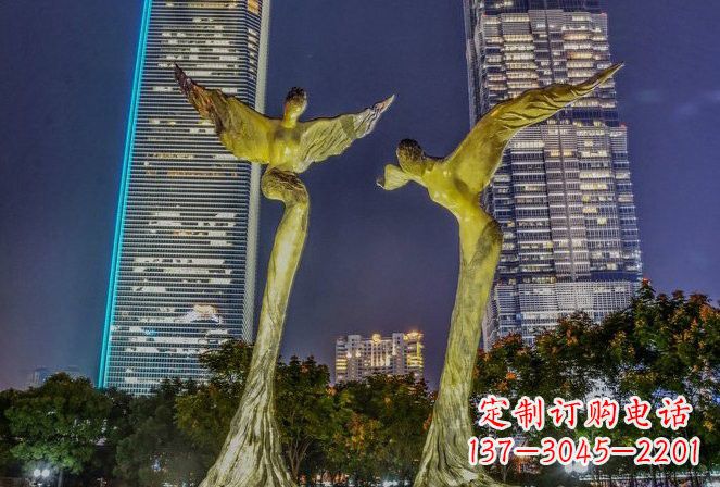 黄冈不锈钢大型天使雕塑一种极具震撼力的艺术之作