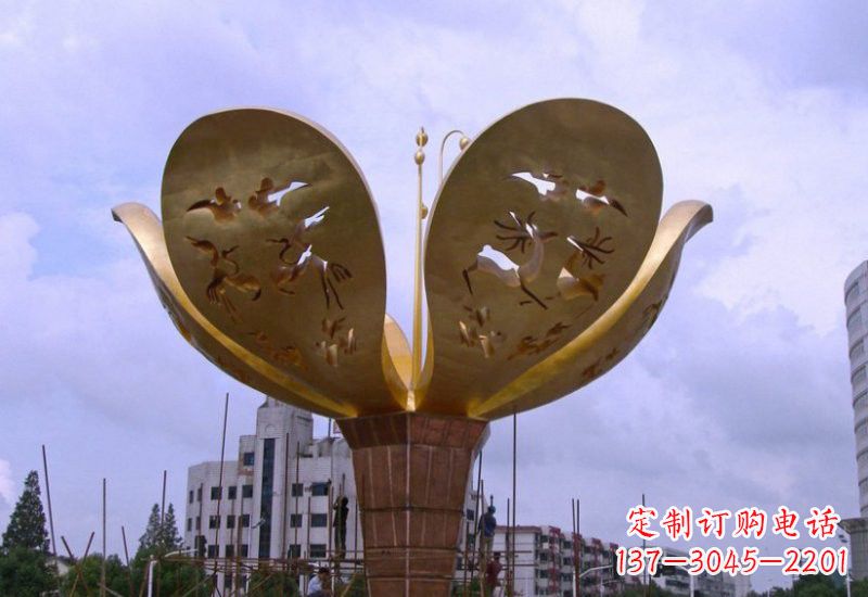 黄冈大型不锈钢紫荆花雕塑
