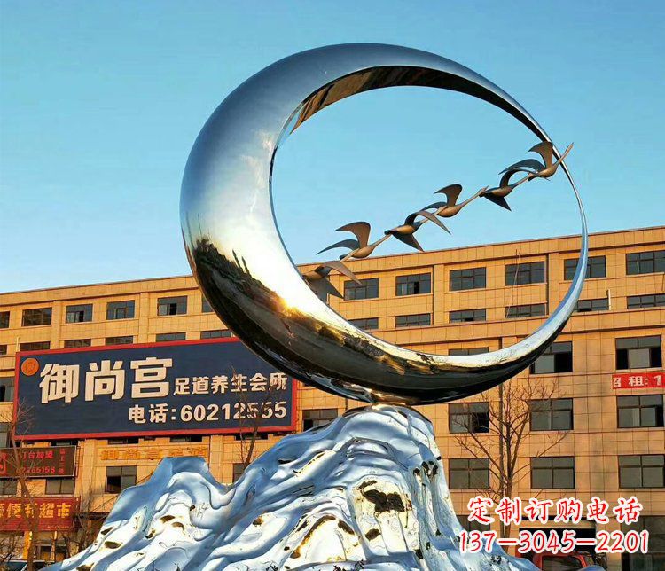 黄冈不锈钢大雁雕塑精美的艺术之作