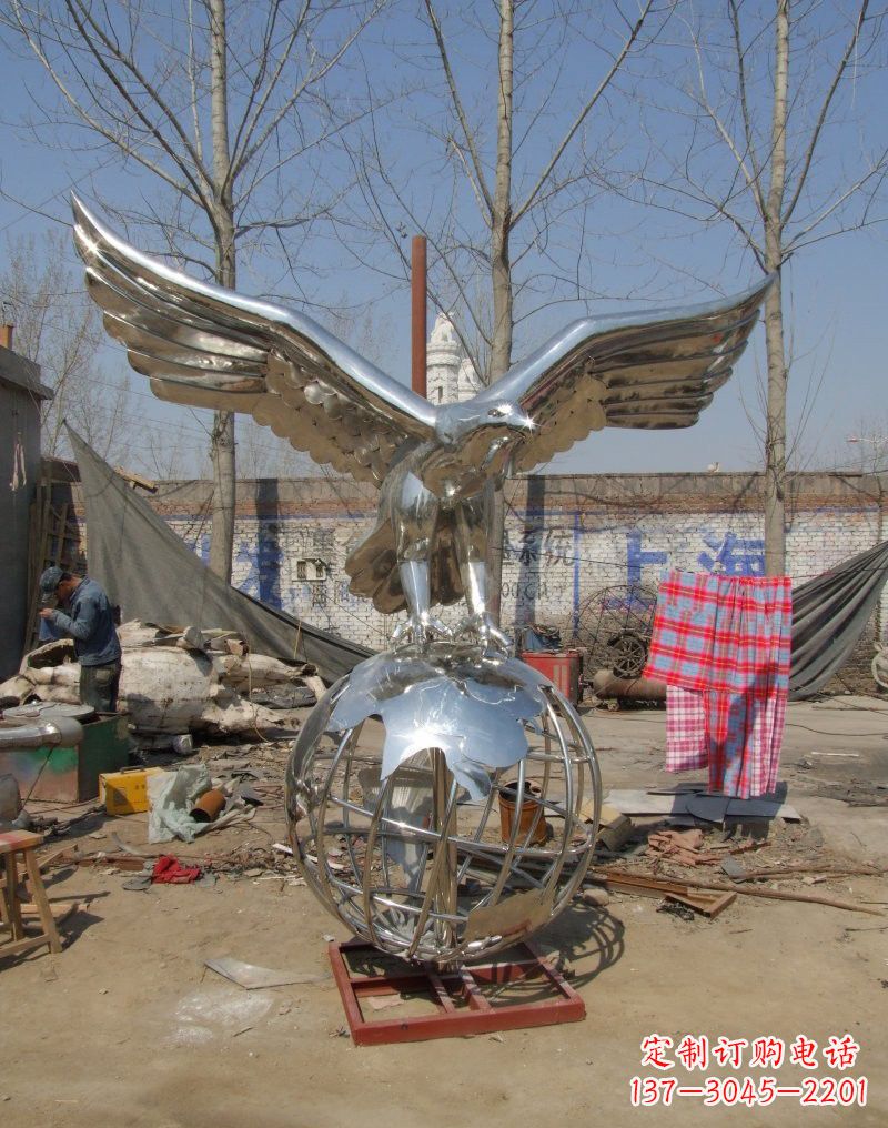 黄冈老鹰雕塑不锈钢大展鸿图