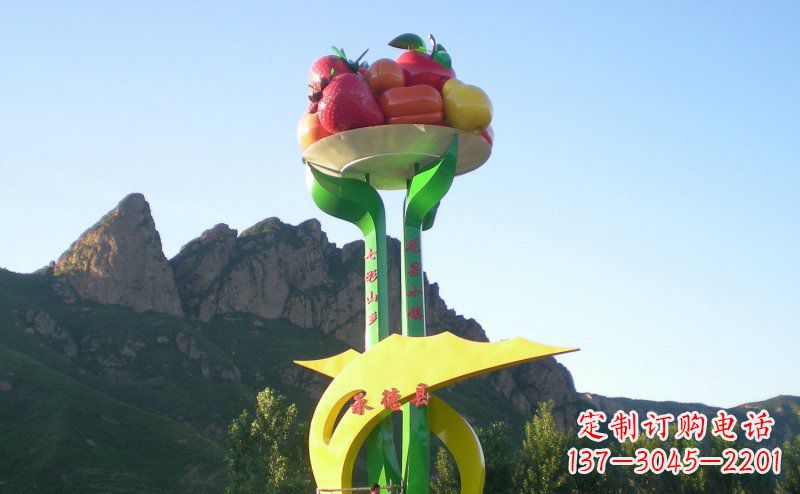 黄冈不锈钢制作的苹果雕塑