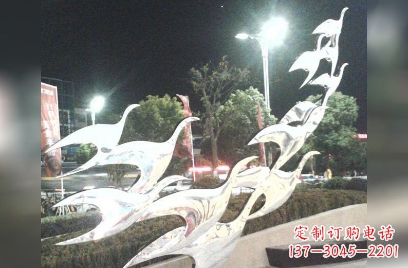 黄冈不锈钢大雁雕塑一种高雅的艺术美学