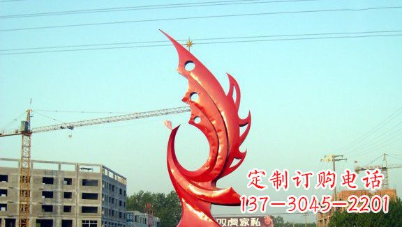 黄冈凤凰城市的不锈钢雕塑