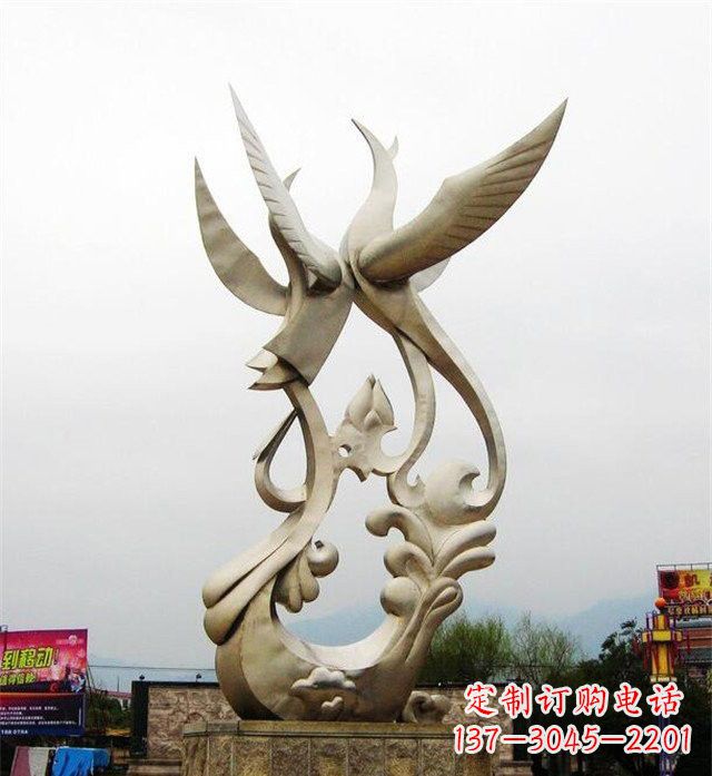 黄冈不锈钢凤凰雕塑传承古代美学
