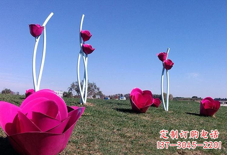 黄冈不锈钢玫瑰雕塑美丽的艺术之作
