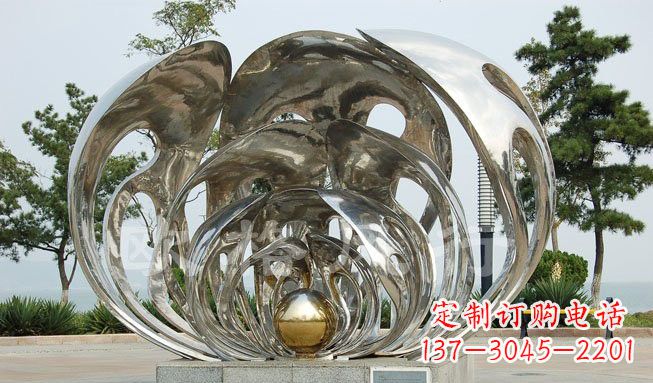 黄冈不锈钢贝壳珍珠雕塑艺术的融合