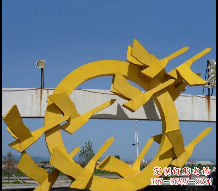 黄冈不锈钢大雁雕塑点缀公园美景