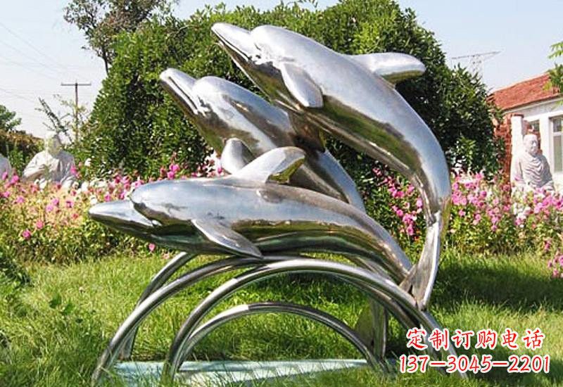 黄冈不锈钢海豚雕塑——点亮公园的精灵
