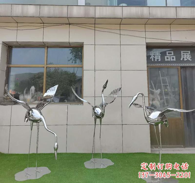 黄冈不锈钢仙鹤雕塑传承传统文化