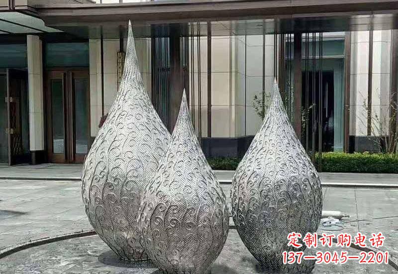 黄冈不锈钢镂空水滴雕塑精致美观