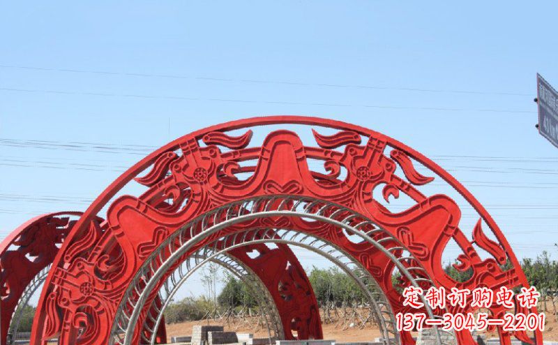 黄冈不锈钢拱门雕塑美丽的艺术精品