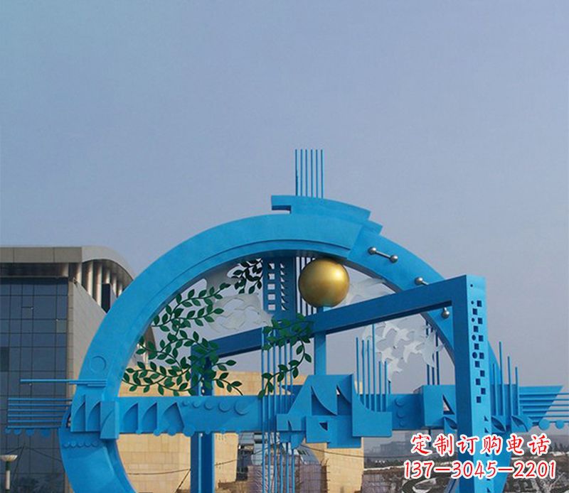 黄冈不锈钢拱桥雕塑美丽的艺术品