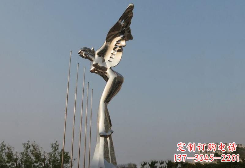 黄冈不锈钢天使雕塑精美而优雅