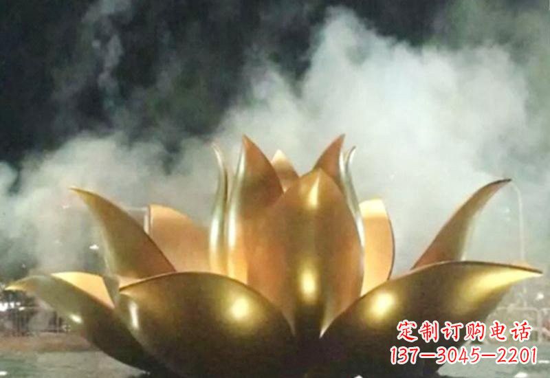黄冈不锈钢莲花喷泉雕塑——让美景更加精彩