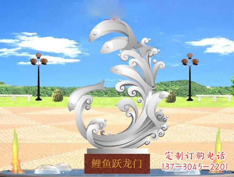 黄冈不锈钢广场上的龙雕塑